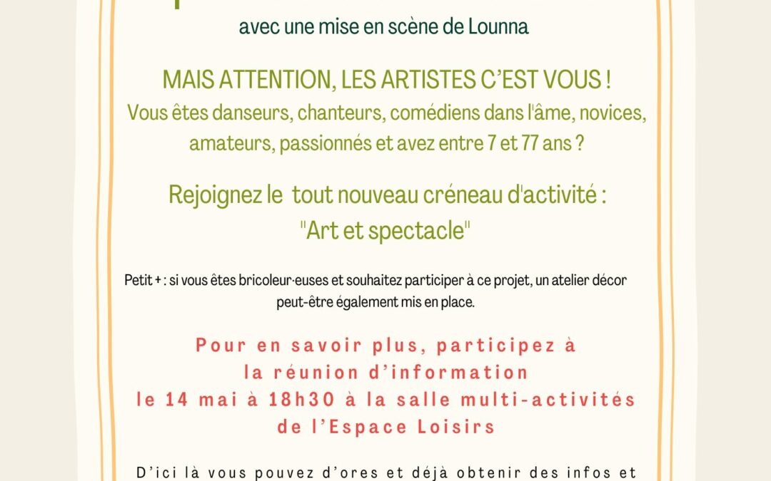 Spectacle de Noël 2025 : les artistes, c’est vous !